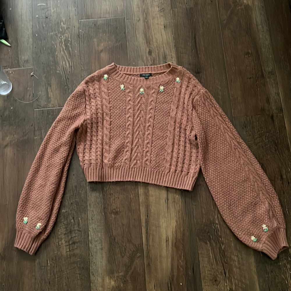 Wild Fable, clay colored, crop sweater
